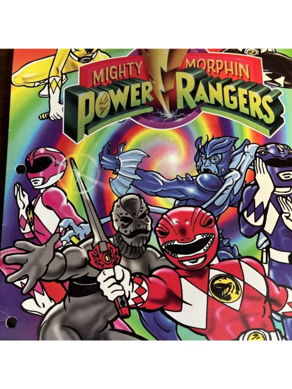 Vintage 1993 Mighty Morphin Power Rangers 3 hole School Folder